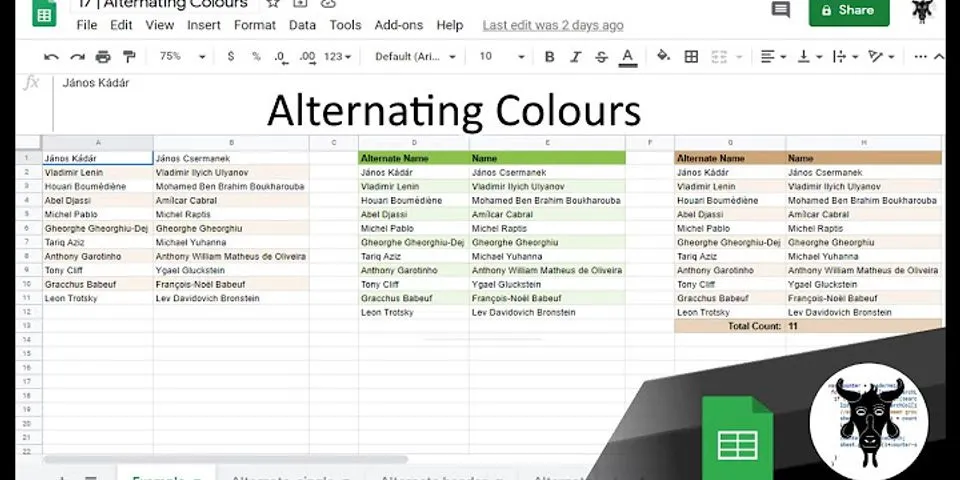 How to alternate colors in Google Sheets