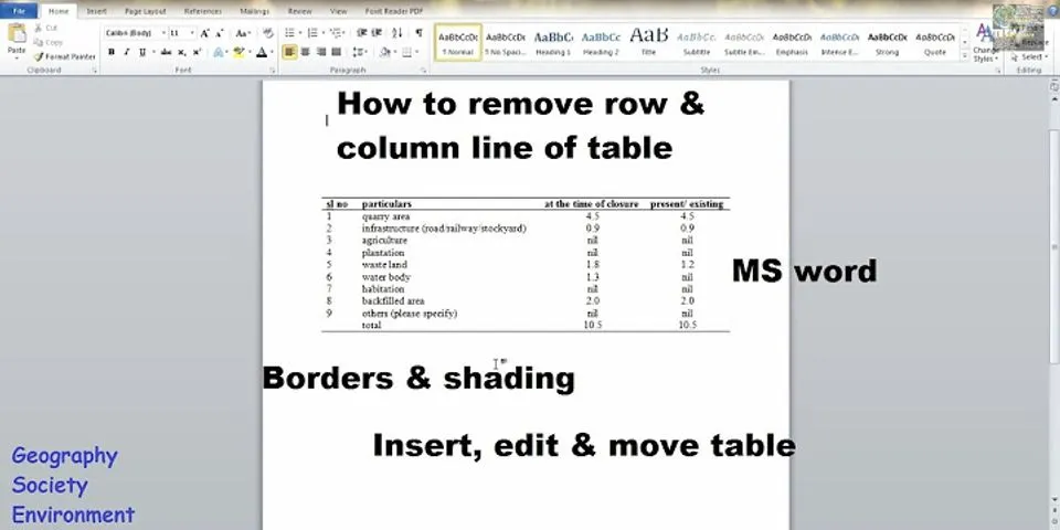 How to remove shading in Word table