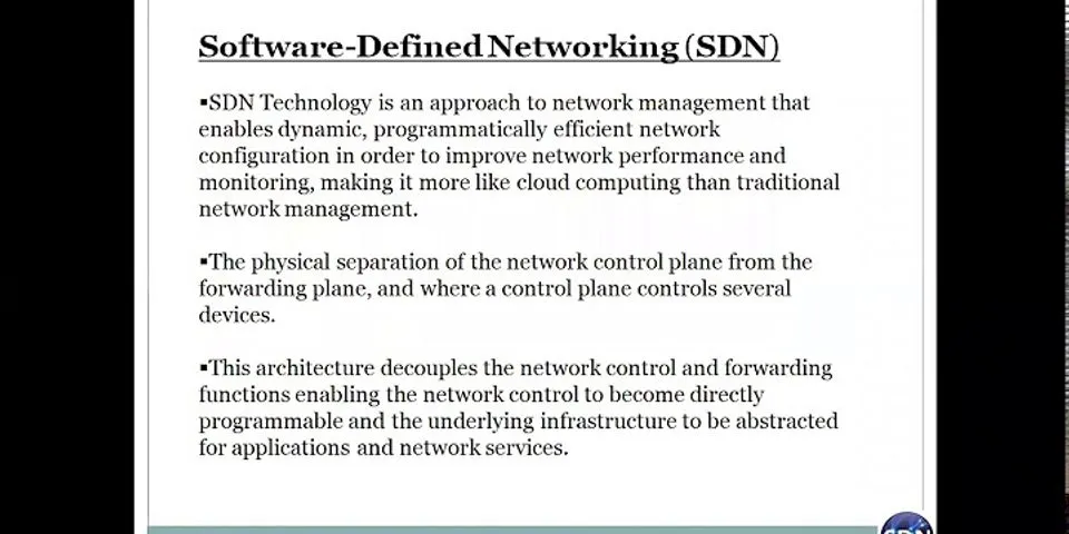 What is SDN in simple terms?